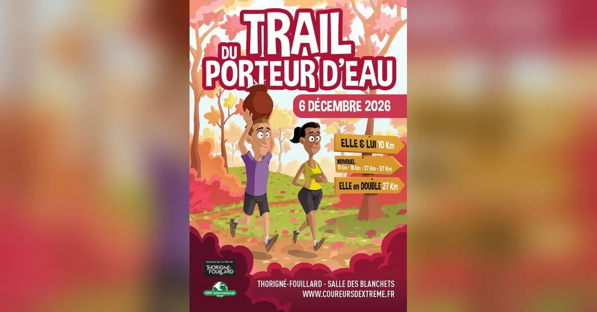 Affiche du Trail du Porteur d'Eau à Thorigné-Fouillard, trail en forêt de Rennes
